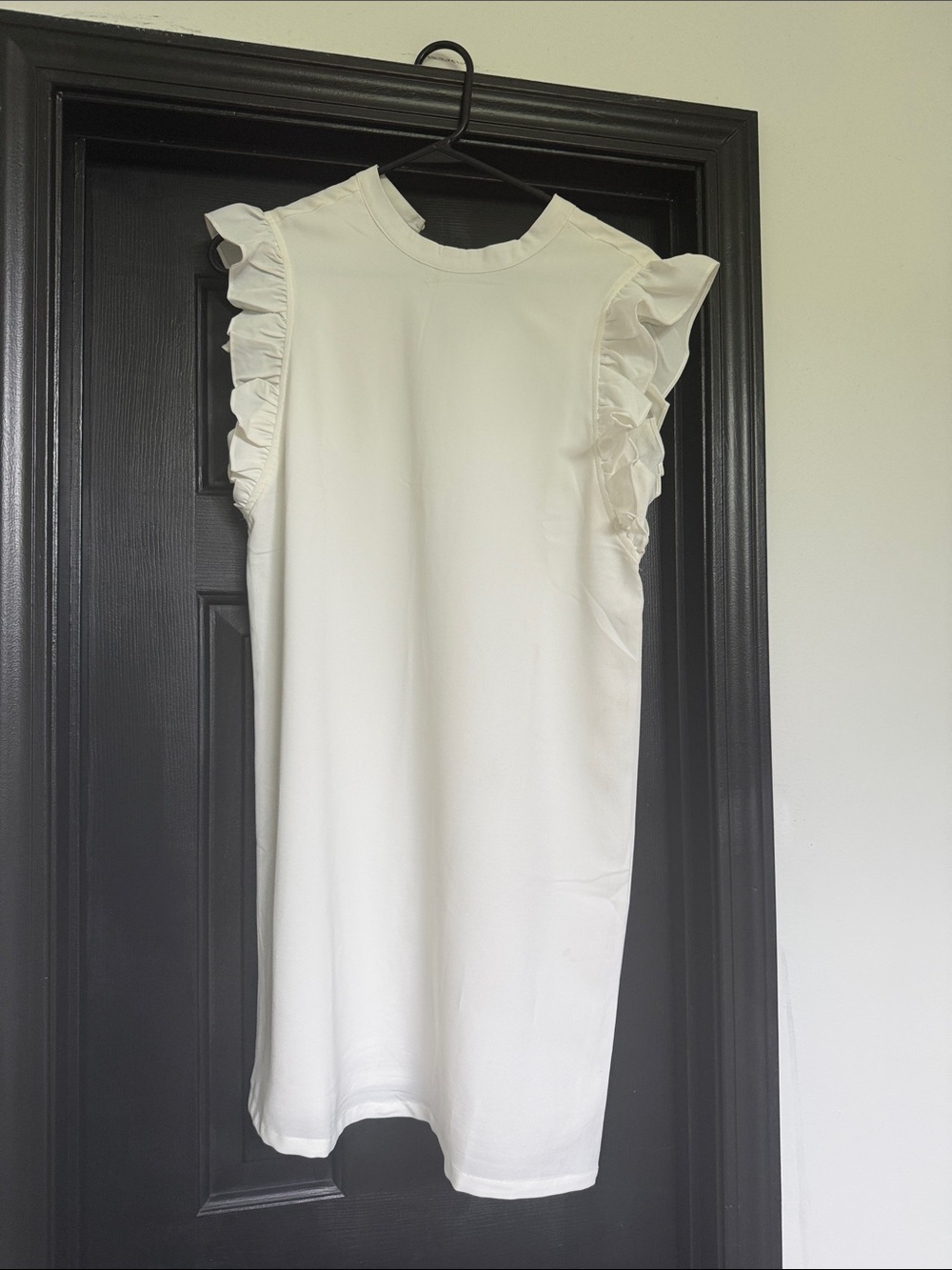 TCEC Cream Ruffle Sleeve Shift Dress